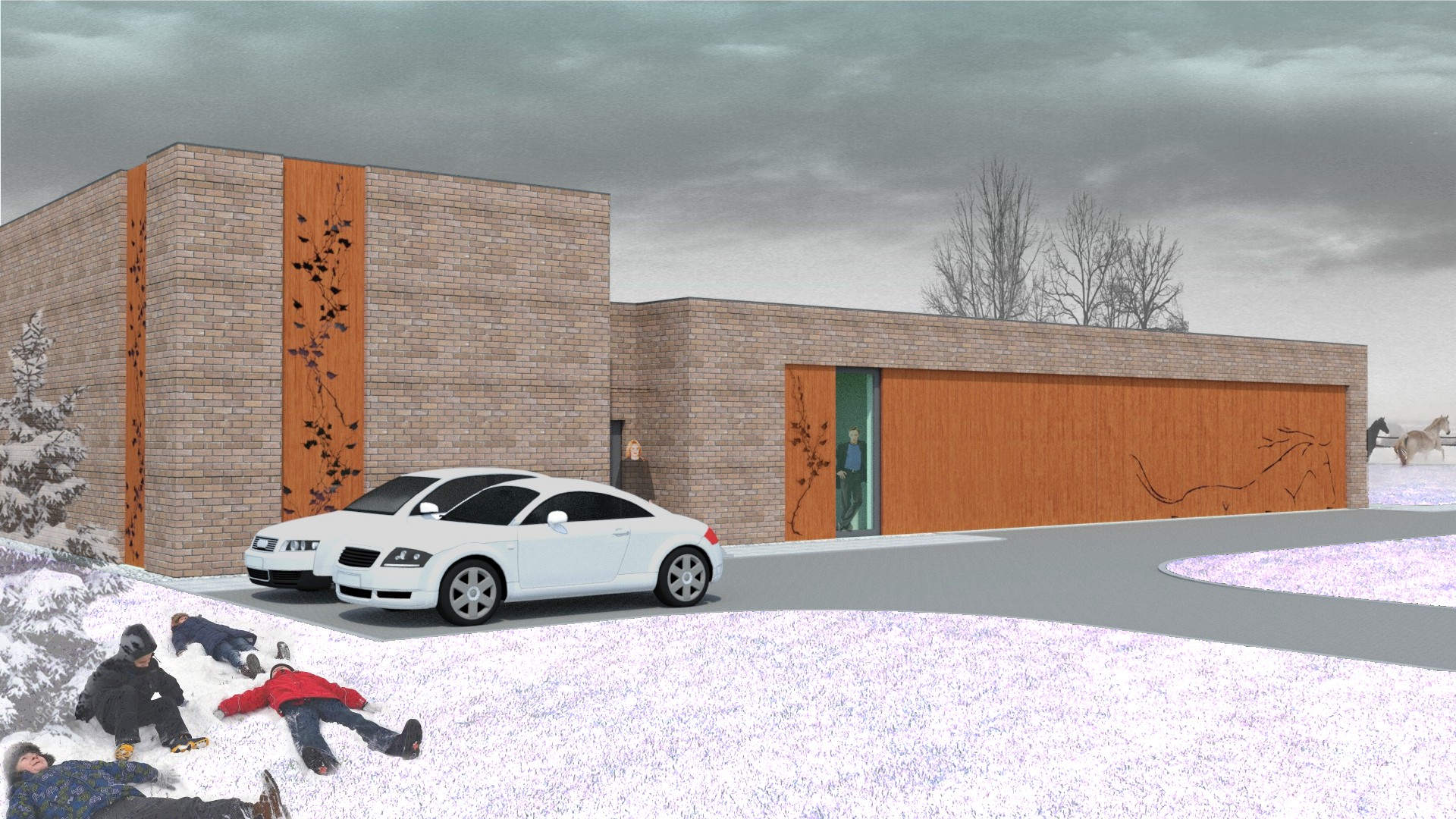 RADZIONKÓW: ATRIAL HOUSE WITHIN A HORSE STUD